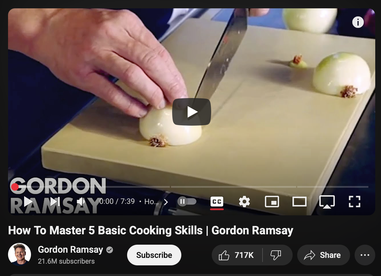 Screenshot of YouTube video page