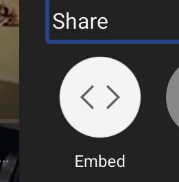 Screenshot showing Embed option